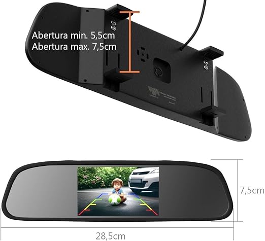 Retrovisor Automotivo com Tela + Câmera de Ré 4