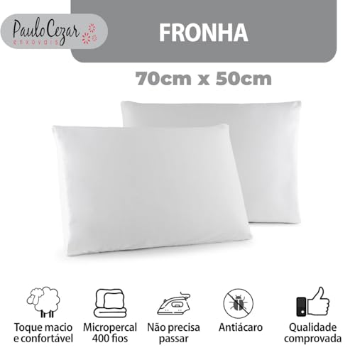 Kit 2 Fronhas Classic Tecido Percal 400 Fios 2
