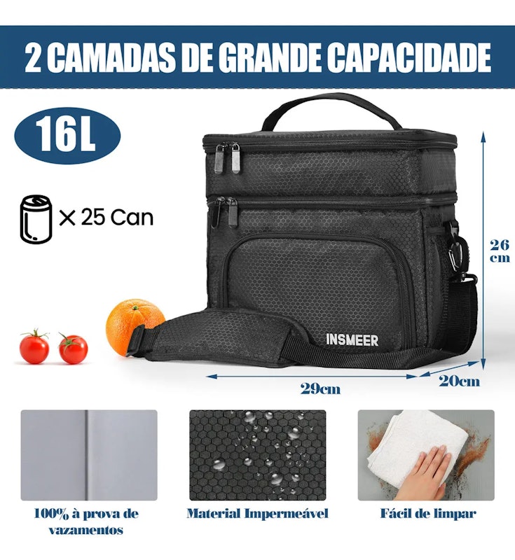 Bolsa Térmica com Compartimento para Bebidas 2