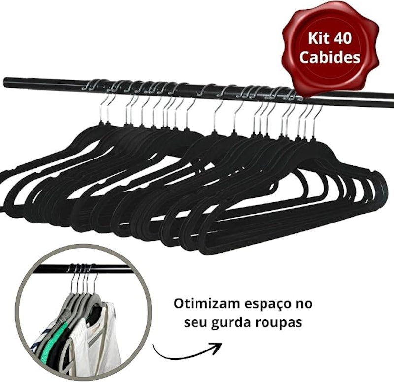 Kit 40 Cabides de Veludo 2