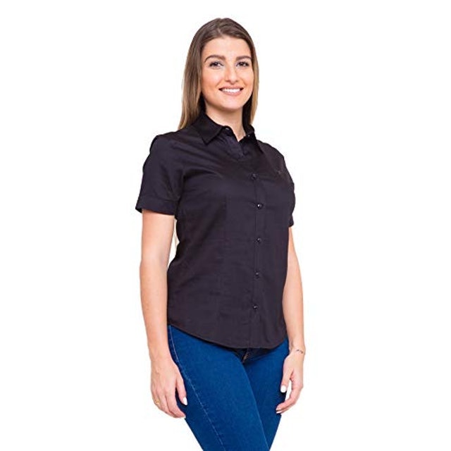 Camisa Social Feminina Manga Curta 2