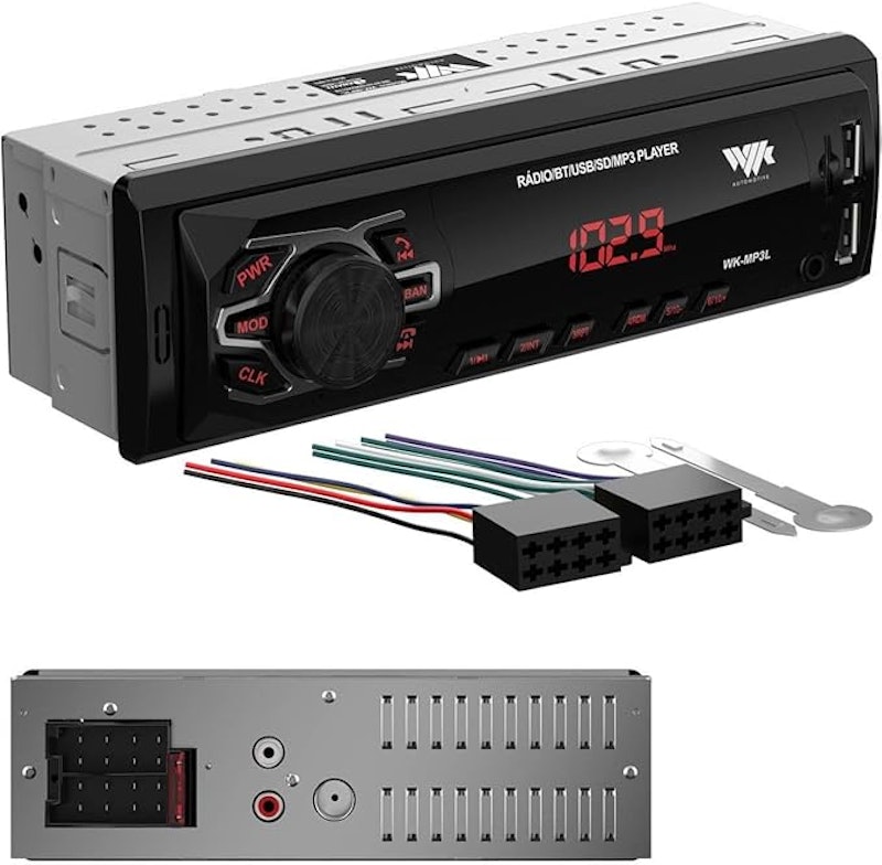 Som Automotivo Bluetooth USB SD Card Rádio FM App Display LED Vermelho 1