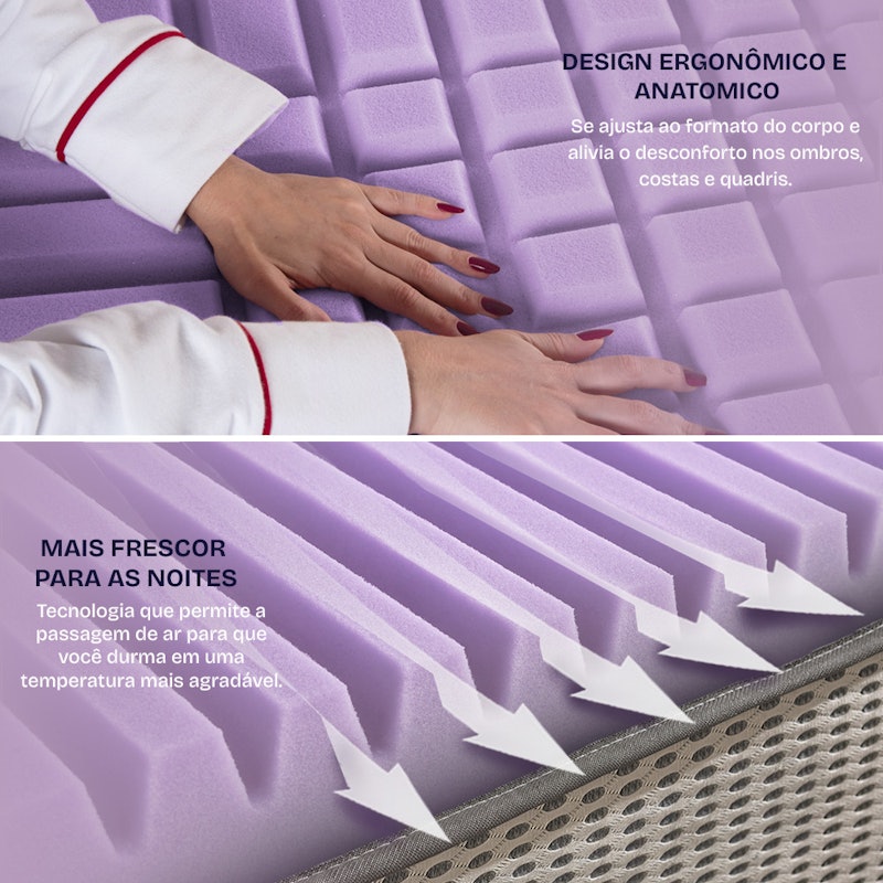 Pillow Top Casal Anatomic High Resilience Espuma Premium BF Colchões 4