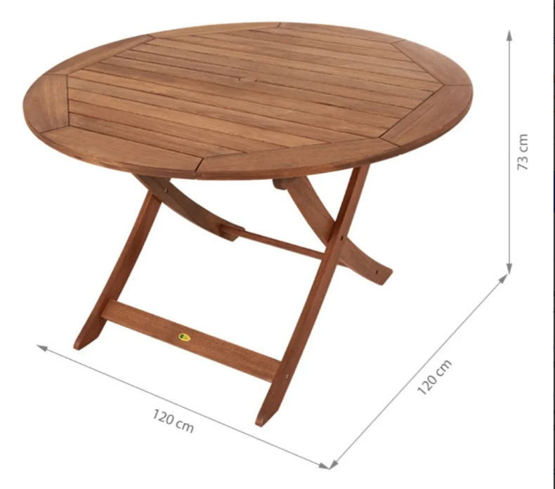 Mesa para Varanda 120 cm Dobrável 3