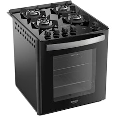 Fogão de Embutir 4 Bocas Preto com Mesa de Vidro Dako Supreme