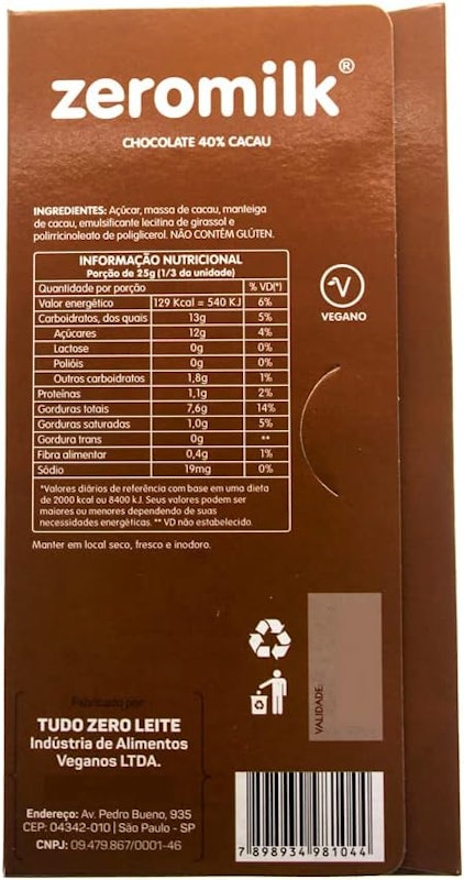ZeroMilk Puro 40% Cacau 2