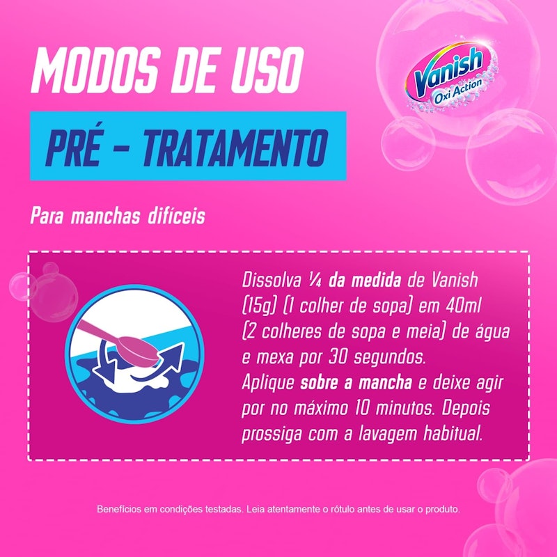 Vanish Oxi Action Pink para Tecidos Coloridos 3