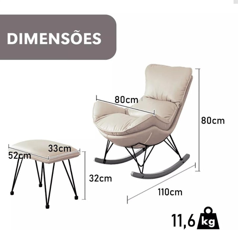 Poltrona de Balanço Easy Cozy White Arrow 2