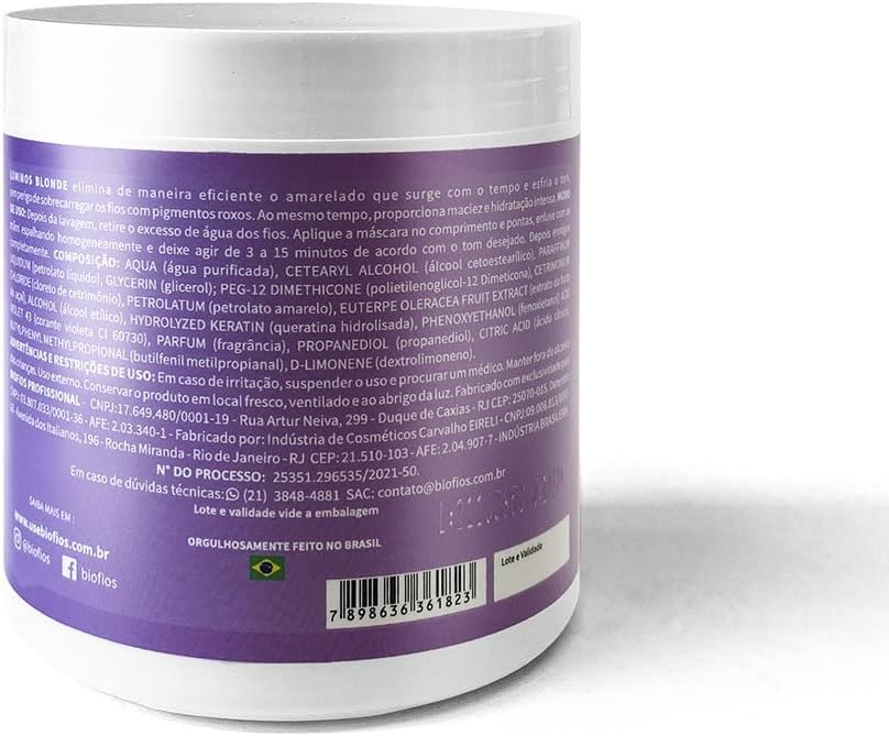 Máscara Matizadora Biofios Profissional Luminos Blonde 2