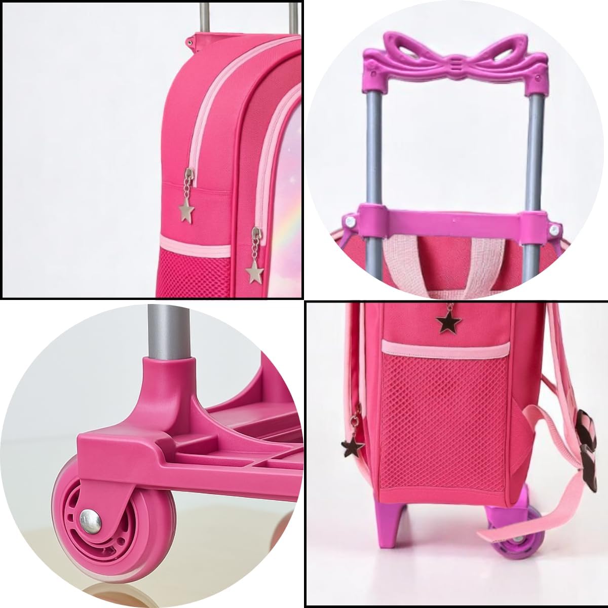 Mochila Escolar Infantil com Rodinhas Feminina Princesas 4