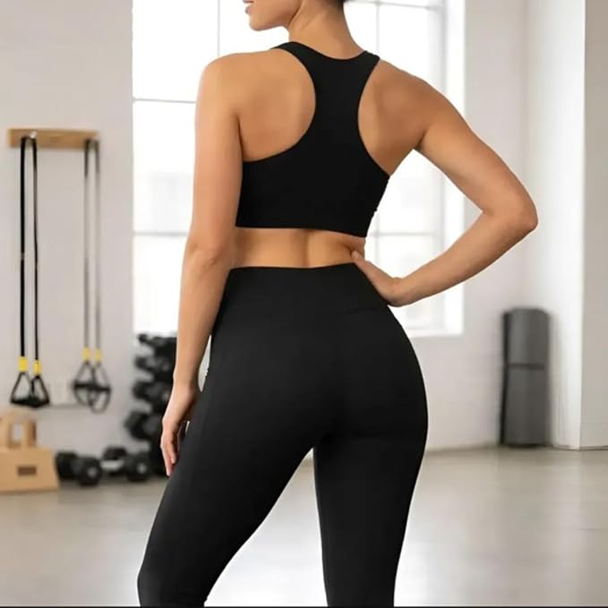 Calça Legging Feminina Zero Transparência com Bolso Lateral e Cintura Alta 2