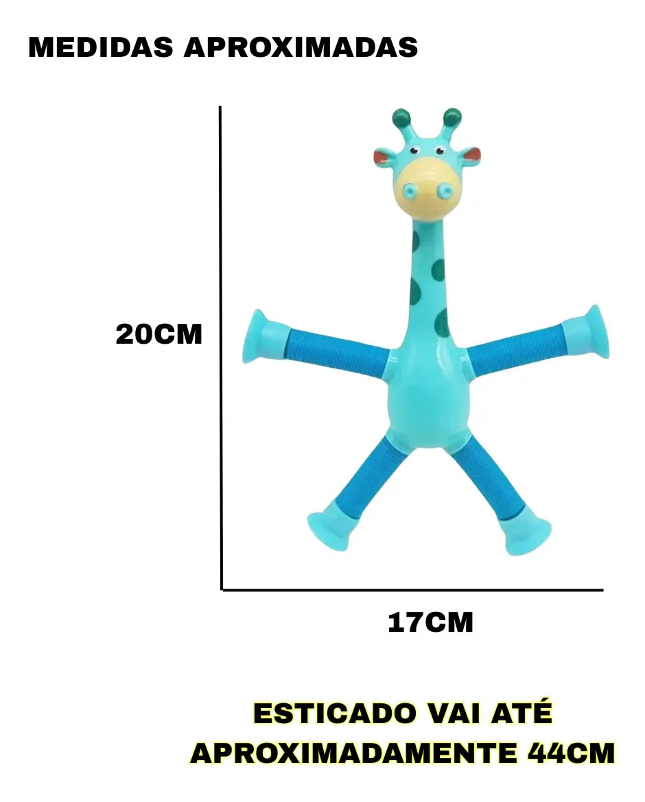 Kit 2 Pop It Girafa Estica Gruda com Tubo LED 2