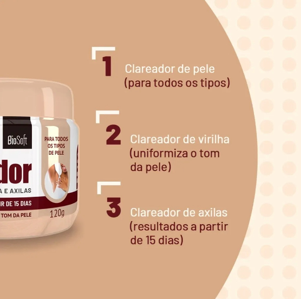 Creme Lisa Clareador de Virilha e Axilas Bio Soft 3