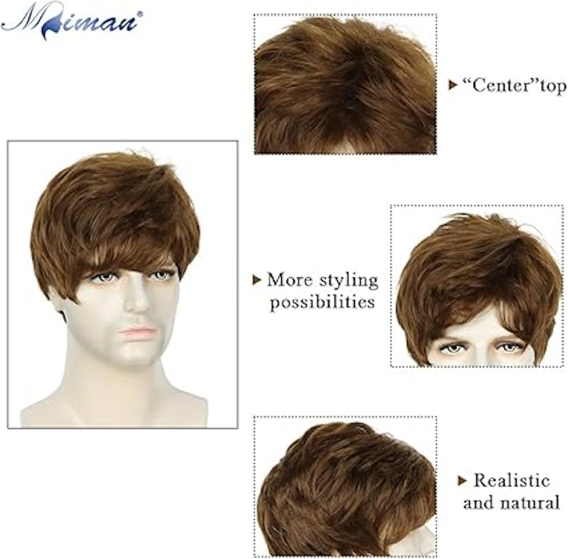 Perucas Masculinas Curtas Marrons 3