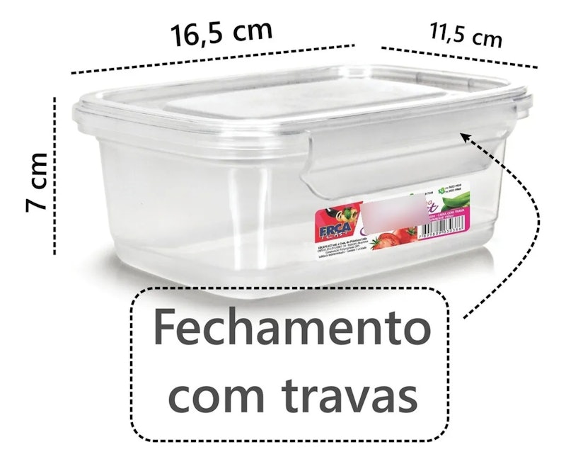 Kit 10 Potes Marmita Fitness 750 ml Travas Freezer Microondas 3