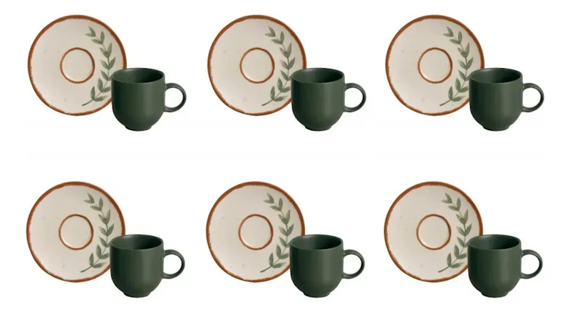 Conjunto com 6 Xícaras de Café com Pires Coup Stoneware Magari 2