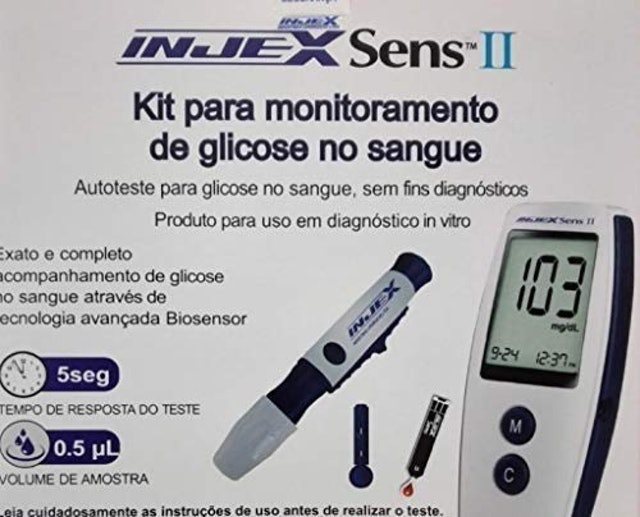 Kit Completo Medidor de GLicose Injex Sens II Foto 1