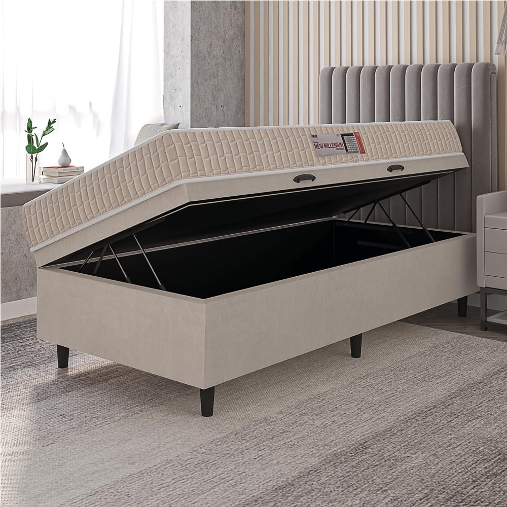 Cama Box Baú Colchão Solteiro Espuma D33 New Millenium 2