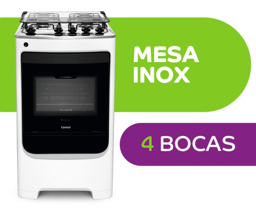 Fogão Consul 4 Bocas Branco com Acendimento Automático 3