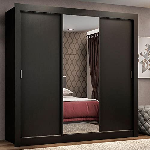 Guarda-Roupa Casal Mônaco 3 Portas de Correr com Espelho 4