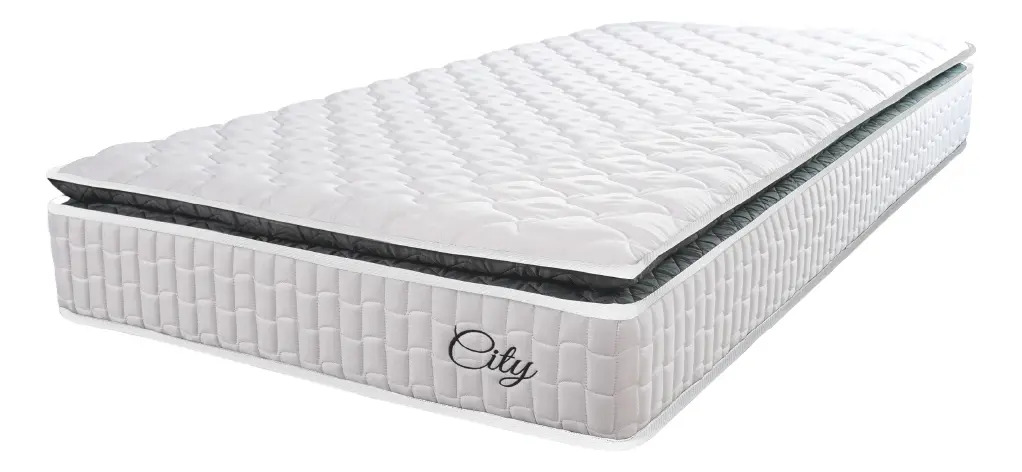 Colchão Solteiro Molas Ensacadas City Pillow Top 88 x 188 x 23 cm Hellen Estofados 1