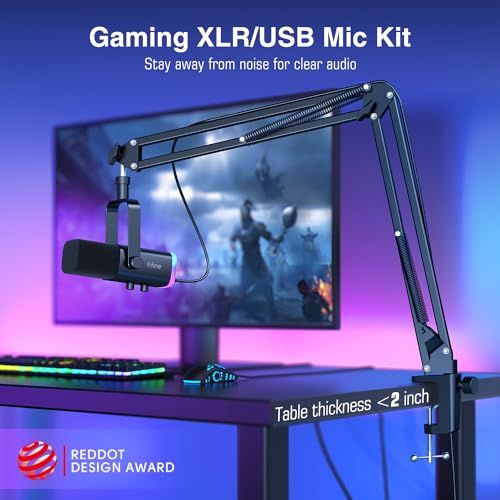 Microfone AmpliGame USB/XLR com Suporte de Braço Articulado 2