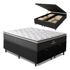 Cama Box Baú Casal King Colchão Gazin Molas Ensacadas Pillow Maximus