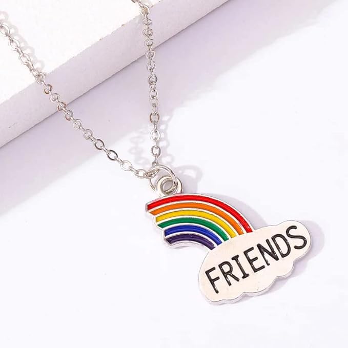 Colar Melhores Amigas Best Friends Amizade Arco-íris 3