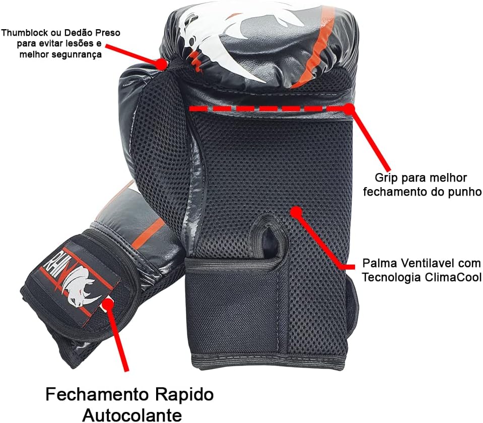 Luva Boxe e Muaythai Rhino Spank 3
