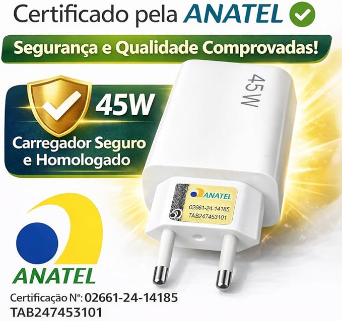 Kit Carregador Turbo 45 W com Cabo Lightning 2