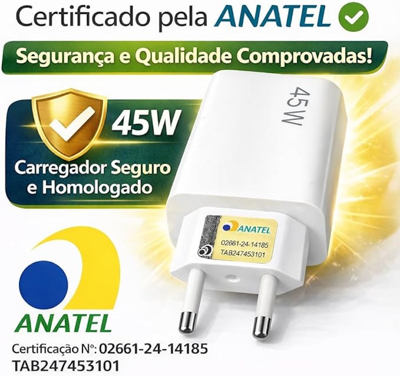 Kit Carregador Turbo 45 W com Cabo Lightning 2
