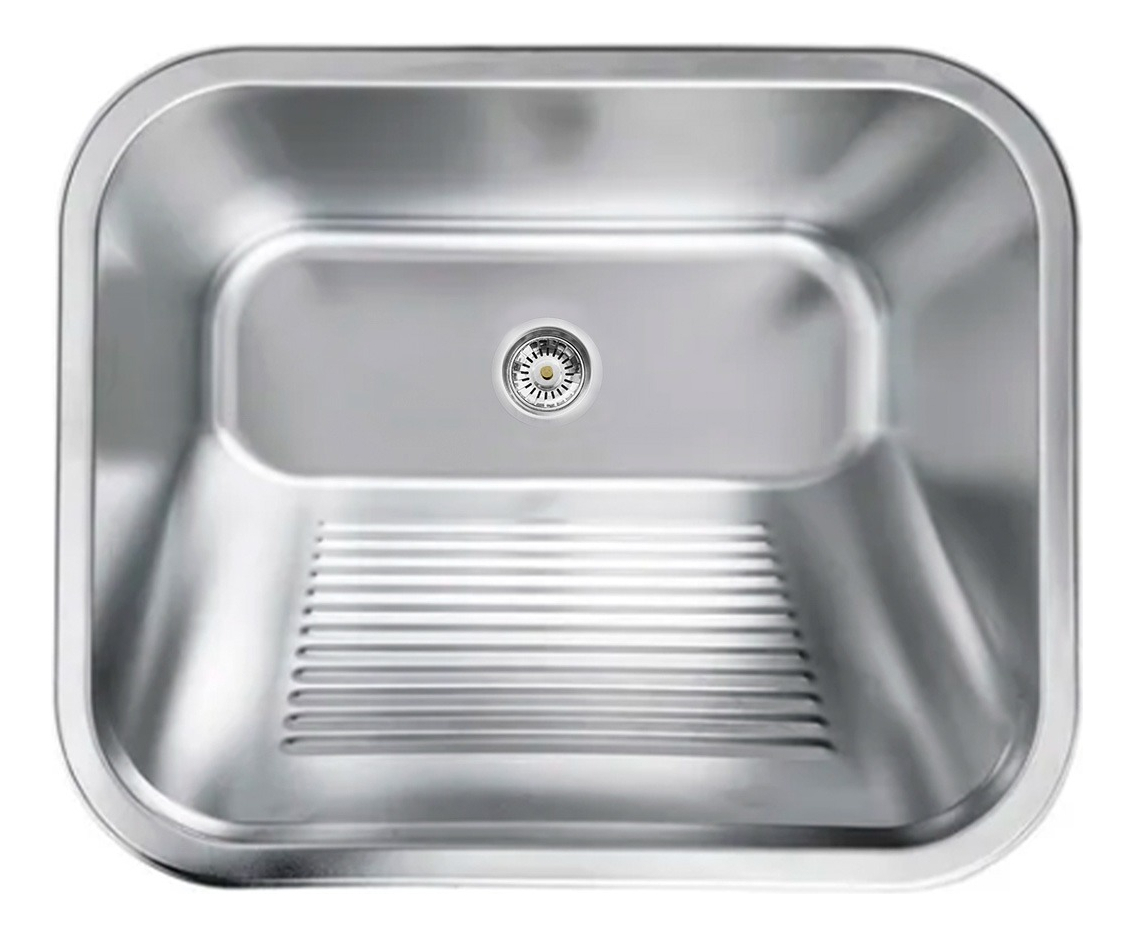 Tanque Inox Lavanderia 55x45 com Válvula Aço Inox 1