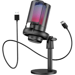 Microfone RGB com USB Type-C