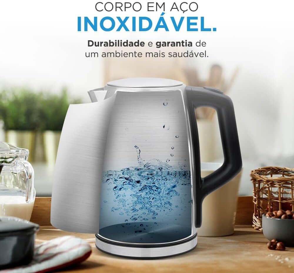 Chaleira Elétrica Inox Midea 1,7 L 3