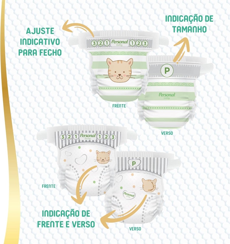 Fralda Personal Baby Premium Protection RN até P 3