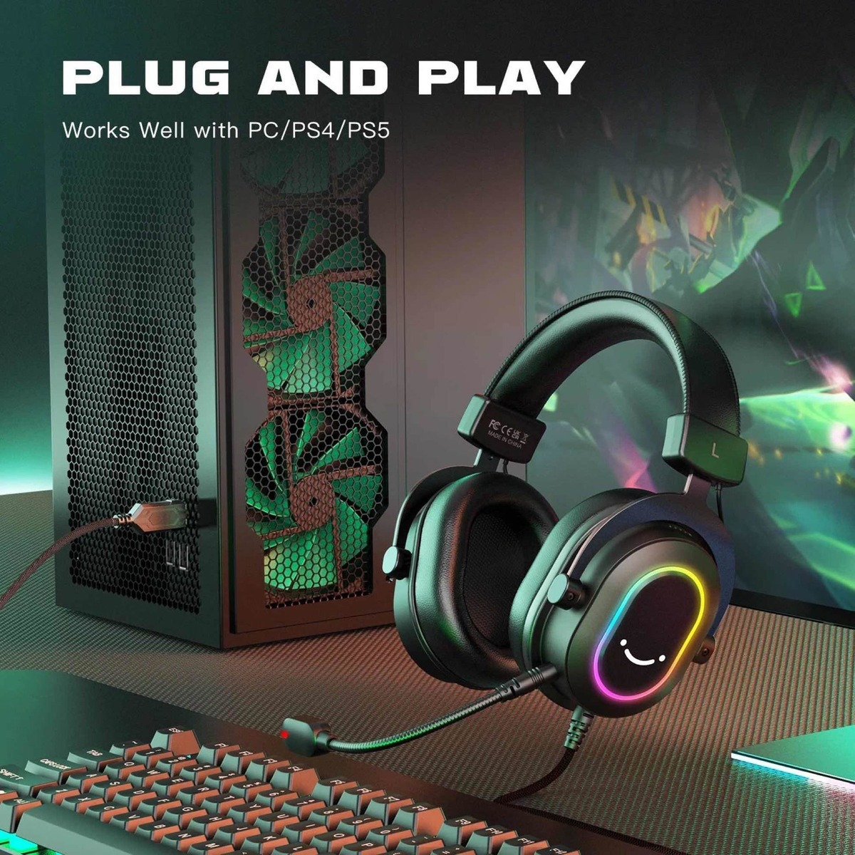 AmpliGame H6 USB Gaming Headset 4