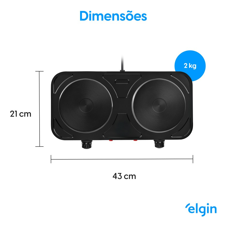 Fogão Elétrico Cooktop Portátil 2 Bocas 5