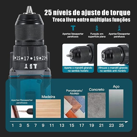 Parafusadeira Furadeira Brushless Impacto 5