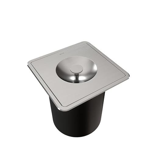 Lixeira Quadrada Q255 - 6 L de Embutir DocolMassima Aço Inox 1