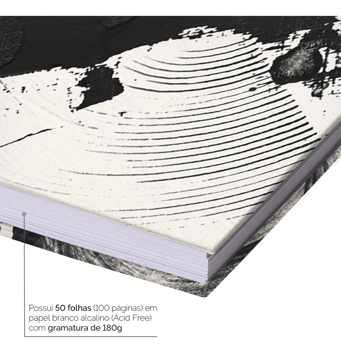 Sketchbook Caderno de Desenho Vertical Lírico Abstrato A3 Ritmo 3