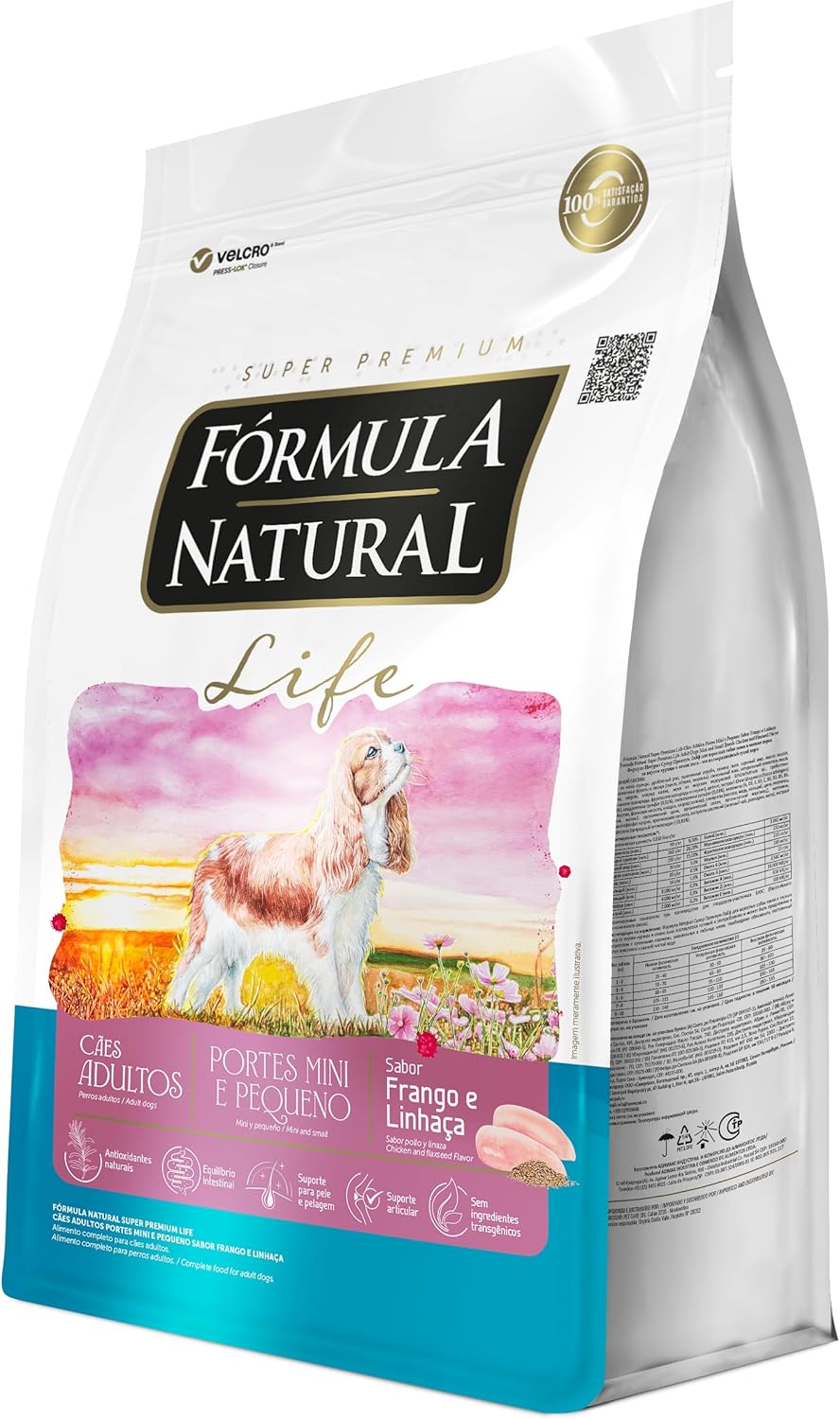 Fórmula Natural Super Premium Life Cães Adultos Portes Mini e Pequeno Frango e Linhaça 3