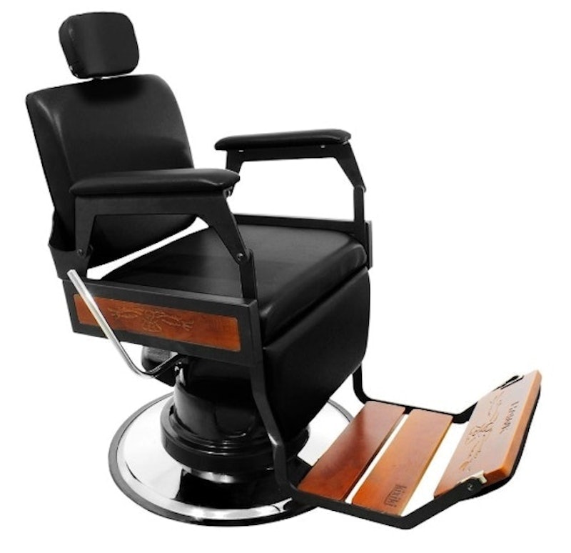 Cadeira de Barbeiro Alfa com Encosto e Apoio de Pé Reclináveis