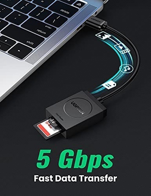 Adaptador Ugreen Cr127 Usb 3.0 p Micro Sd e SD Preto 5