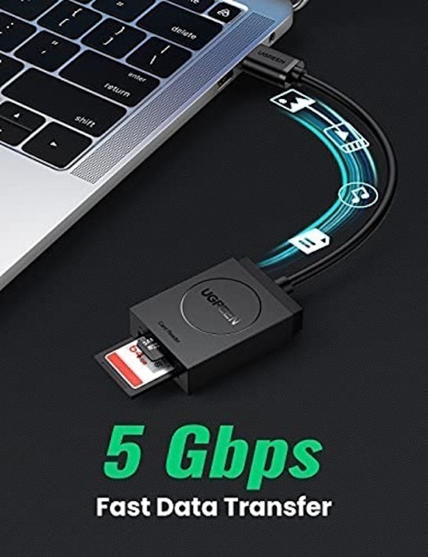 Adaptador Ugreen Cr127 Usb 3.0 p Micro Sd e SD Preto 5