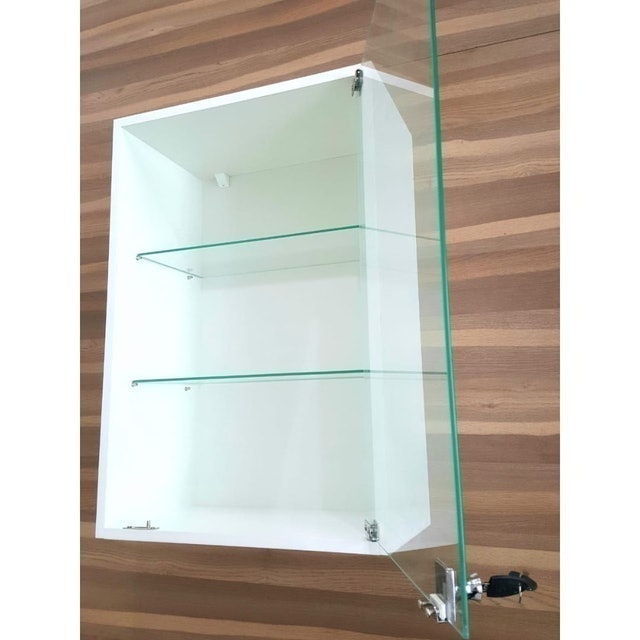 Vitrine Suspensa Expositor Fechadura Porta Vidro Temperado 2