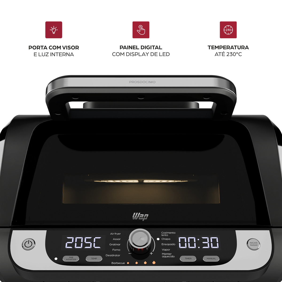 Fritadeira Elétrica WAP Air Fryer Barbecue Digital  2