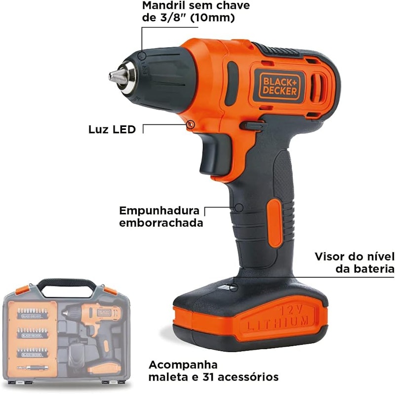 Parafusadeira/Furadeira 3/8" (10 mm) 12 V 2