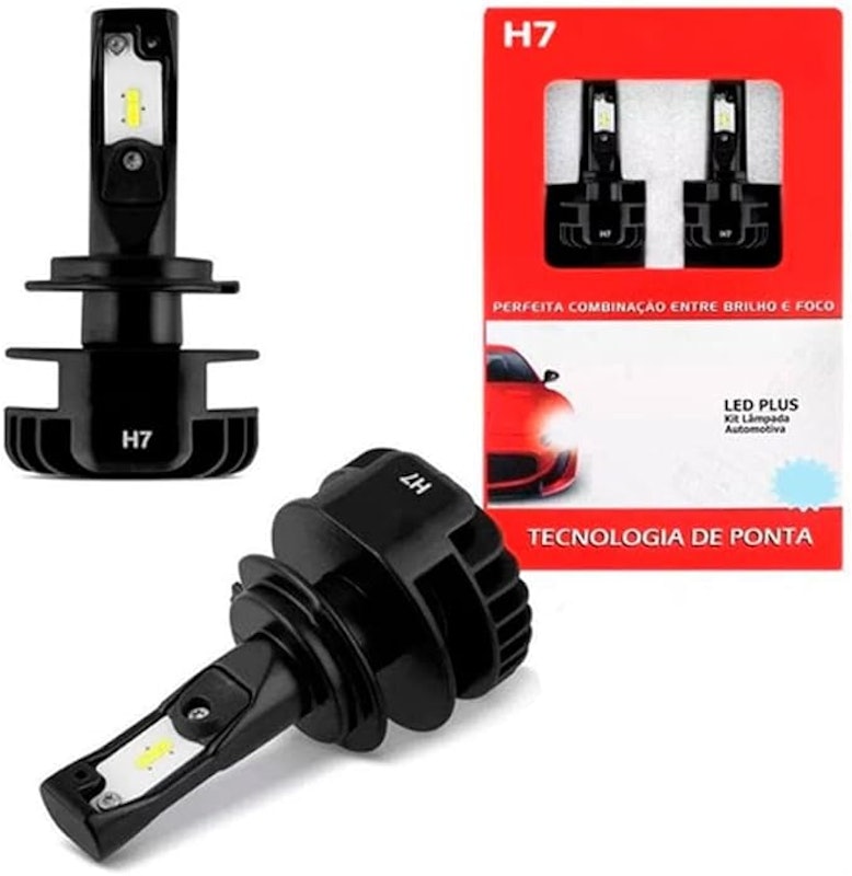 Kit Lâmpada Super Led Plus H7 6000 Lumens 6500 K 1
