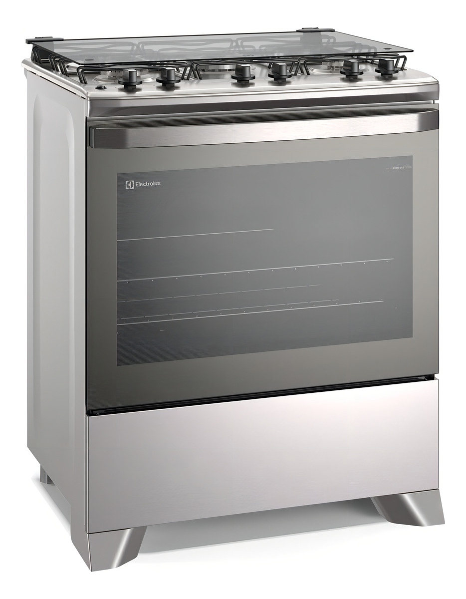 Fogão 5 Bocas Electrolux Cinza Efficient com Mesa Inox PerfectCook e VaporBake 2