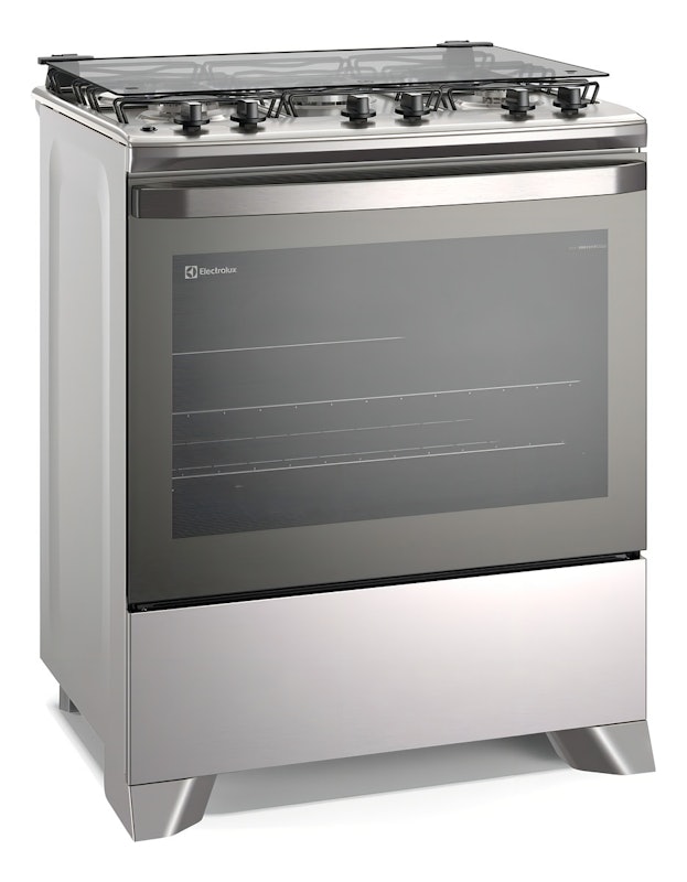 Fogão 5 Bocas Electrolux Cinza Efficient com Mesa Inox PerfectCook e VaporBake 2